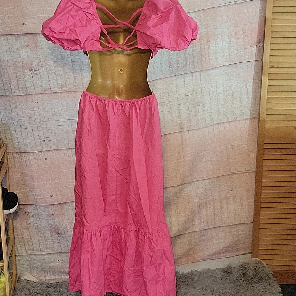 Zara Pink Cut Out Dress - Picture 3 of 7